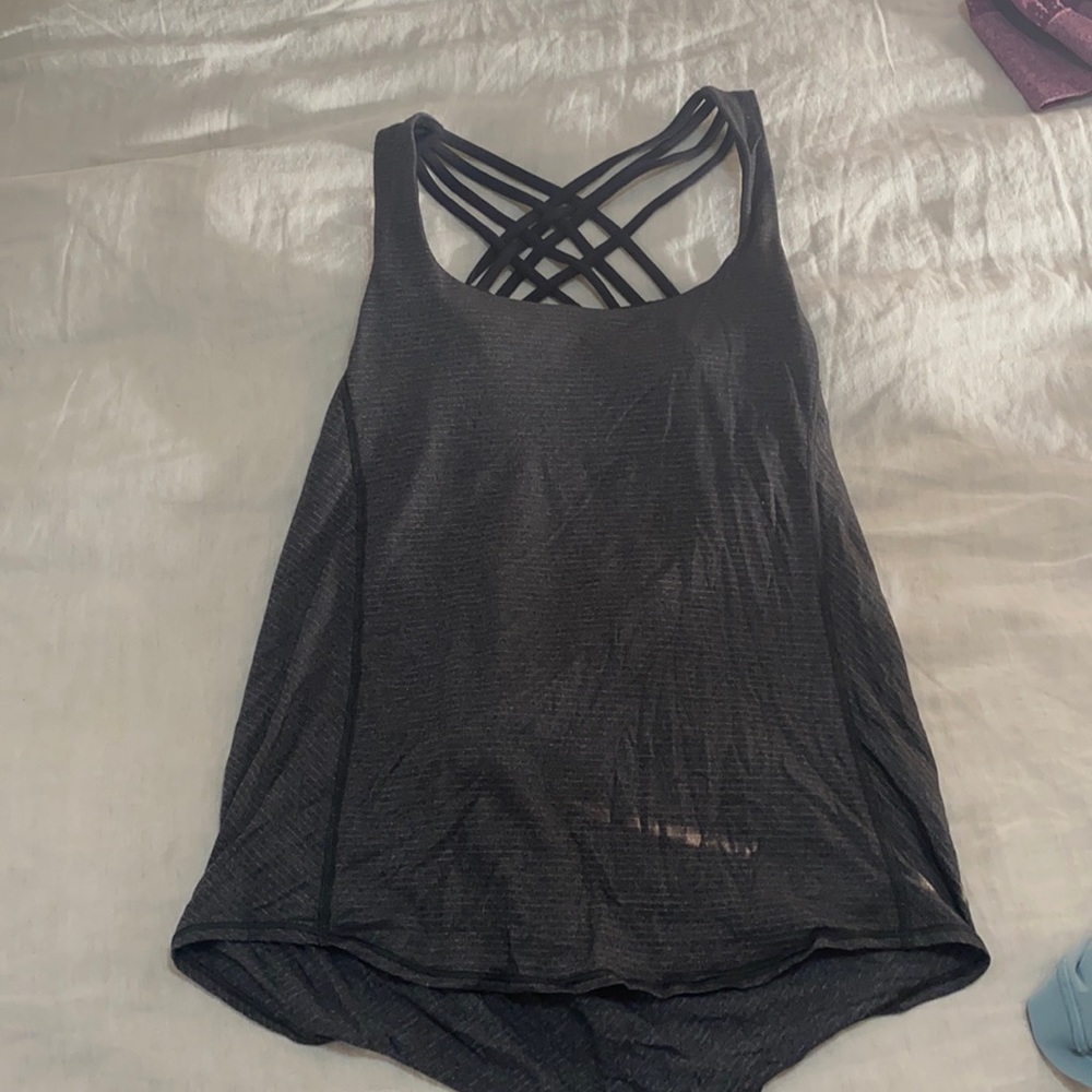 Black and grey lulu lemon tank